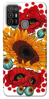 Чехол на ZTE Blade A52 Подсолнечники и маки фото 1 из 1