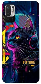 Чехол на Xiaomi Redmi Note 10 5G Cyber Cat v2 фото 1 из 1
