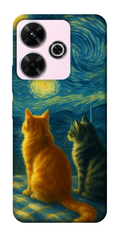 Чохол на Xiaomi Poco M6 4G Cats under the stars фото 1 з 1