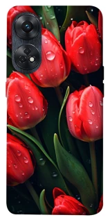 Чехол на Oppo Reno 8T 4G Красные тюльпаны фото 1 из 1