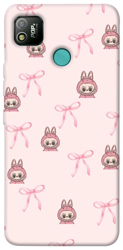 Чохол на TECNO POP 4 Pink bows and Labubus фото 1 з 1