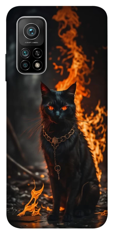 Чехол на Xiaomi Mi 10T Огненный кот фото 1 из 1