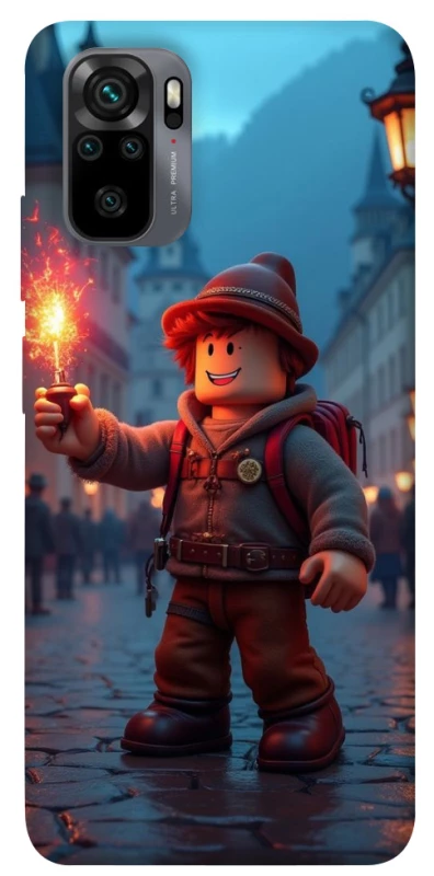 Чехол на Xiaomi Redmi Note 10 / Note 10s Roblox Fire Logo Blue Flames фото 1 из 1