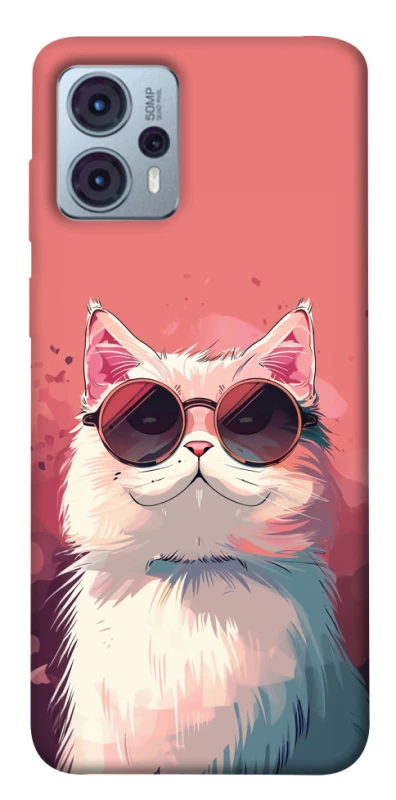 Чохол на Motorola Moto G23 Сat with glasses фото 1 з 1