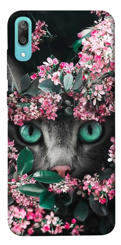 Чехол на Huawei Y6 Pro (2019) Кот в цветах фото 1 из 1