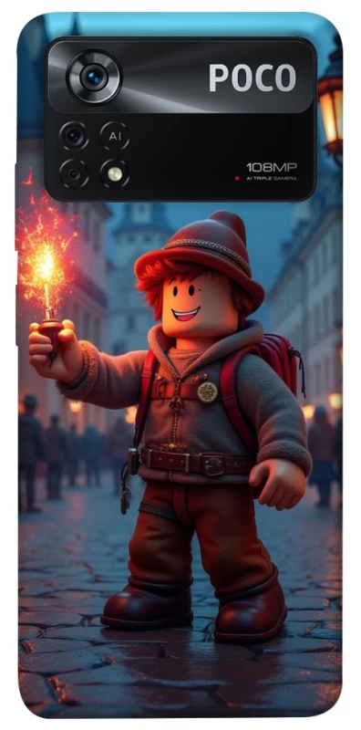 Чохол на Xiaomi Poco X4 Pro 5G Roblox Fire Logo Blue Flames фото 1 з 1