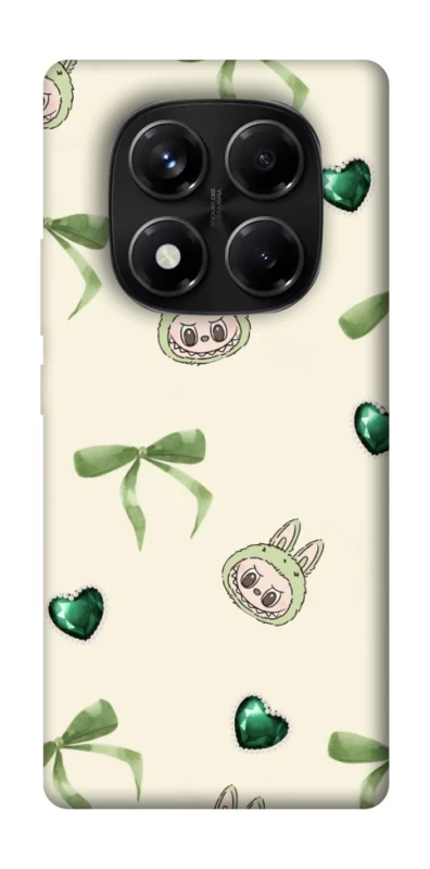 Чехол на Xiaomi Redmi Note 14 Pro 5G Labubu Green Heart фото 1 из 1
