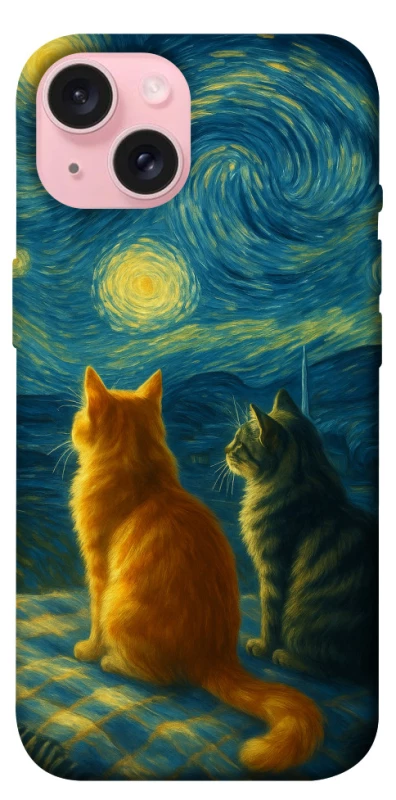 Чохол на Apple iPhone 15 (6.1") Cats under the stars фото 1 з 1