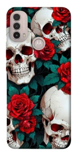 Чохол на Motorola Moto E40 skull and rose фото 1 з 1