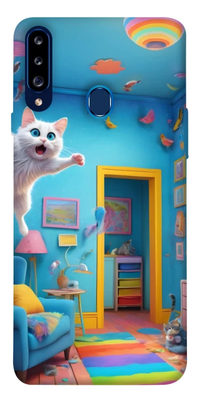 Чехол на Samsung Galaxy A20s crazy cat фото 1 из 1
