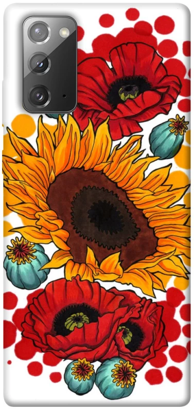 Чохол на Samsung Galaxy Note 20 Соняшники та маки фото 1 з 1