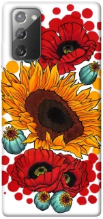 Чохол на Samsung Galaxy Note 20 Соняшники та маки фото 1 з 1