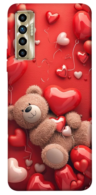 Чехол на TECNO Camon 17P bear in hearts фото 1 из 1