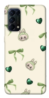 Чохол на Oppo Reno 5 4G Labubu Green Heart фото 1 з 1