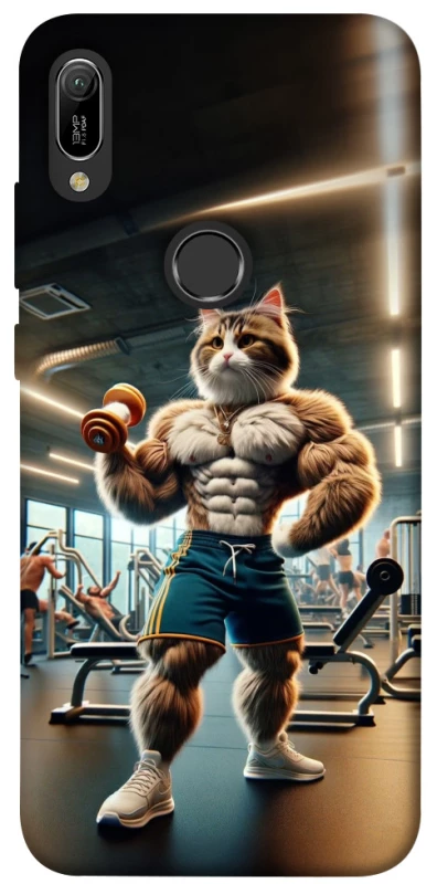 Чехол на Huawei Y6 (2019) Качок кот фото 1 из 1