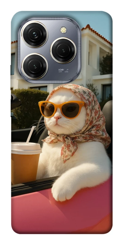 Чехол на TECNO Spark 20 Pro Stylish Cat Cruise фото 1 из 1