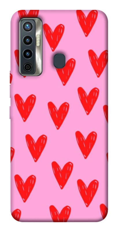 Чехол на TECNO Camon 17 Red hearts 2 фото 1 из 1