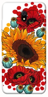 Чохол на Xiaomi Redmi 8a Соняшники та маки фото 1 з 1