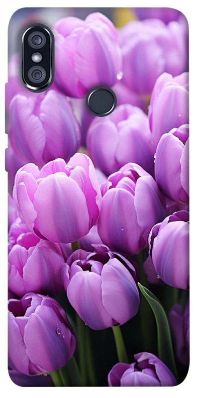Чехол на Xiaomi Redmi Note 5 Pro / Note 5 (AI Dual Camera) Фиолетовые тюльпаны фото 1 из 1