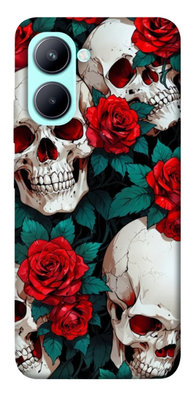 Чохол на Realme C33 skull and rose фото 1 з 1