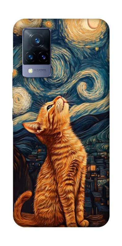 Чехол на Vivo V21 van gogh cat фото 1 из 1