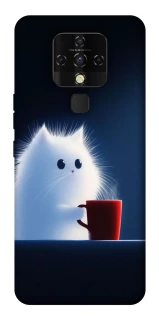 Чехол на TECNO Camon 16 SE Чехол кот с кофе фото 1 из 1