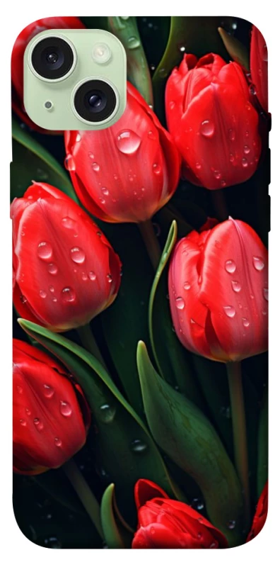 Чохол на Apple iPhone 15 Plus (6.7") Червоні тюльпани фото 1 з 1