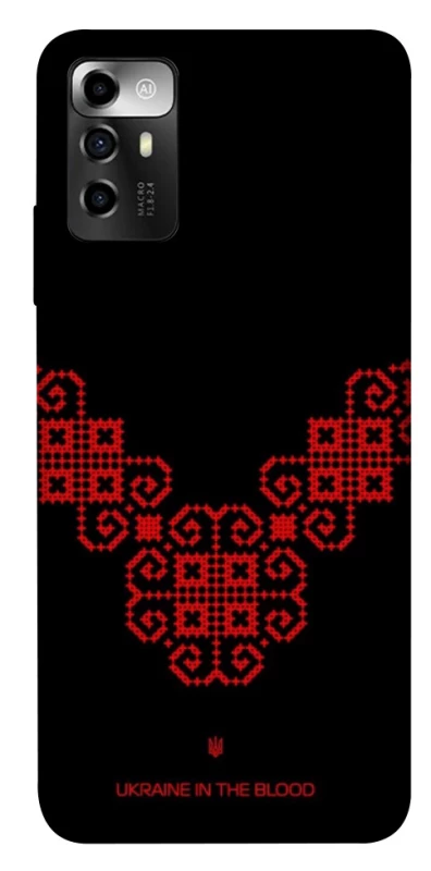 Чехол на ZTE Blade A72 Черно-красная вышиванка фото 1 из 1