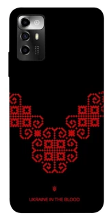 Чехол на ZTE Blade A72 Черно-красная вышиванка фото 1 из 1