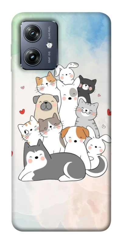 Чехол на Motorola Moto G54 Funny Pets ver.2 фото 1 из 1