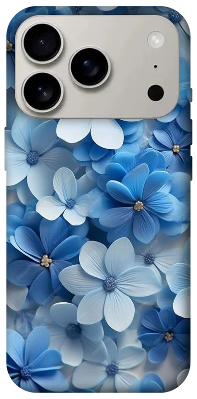 Чехол на Apple iPhone 17 Pro (6.3") Синие цветы фото 1 из 1