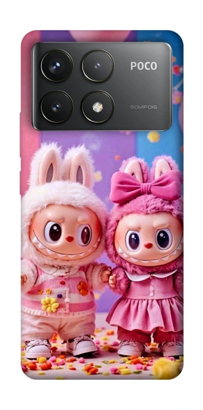 Чохол на Xiaomi Poco F6 Pro Labubu twins ver.2 фото 1 з 1