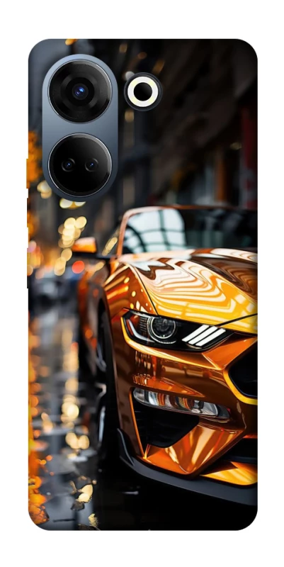 Чохол на TECNO Camon 20 Pro (CK7n) Golden sports car фото 1 з 1