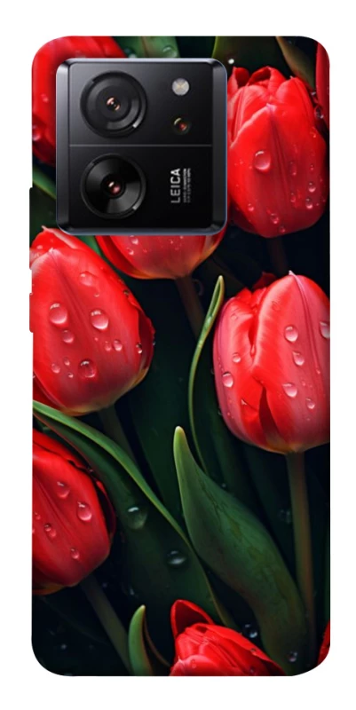 Чохол на Xiaomi 13T Червоні тюльпани фото 1 з 1