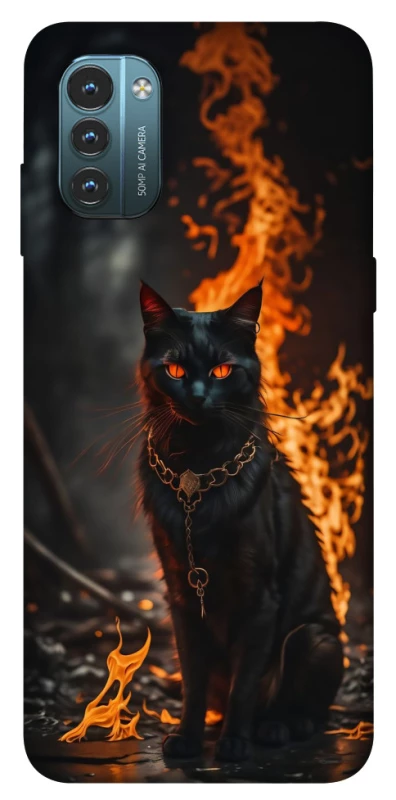 Чехол на Nokia G21 Огненный кот фото 1 из 1