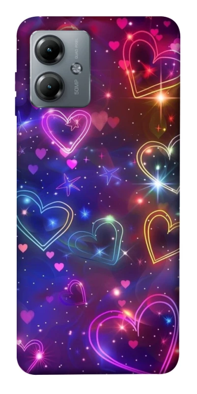 Чохол на Motorola Moto G14 Drawn hearts фото 1 з 1