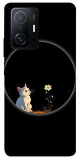 Чехол на Xiaomi 11T / 11T Pro Cat and flower фото 1 из 1