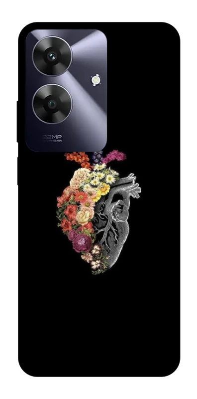 Чехол на Realme Note 60 Heart with flowers фото 1 из 1
