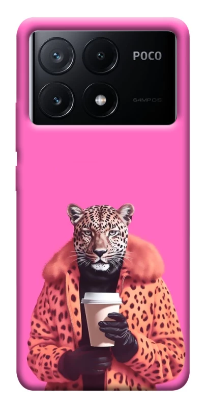 Чохол на Xiaomi Poco X6 Леопард з кавою фото 1 з 1