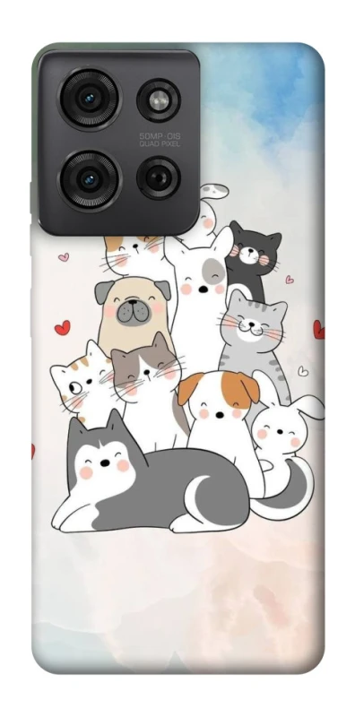 Чохол на Motorola Moto G75 Funny Pets ver.2 фото 1 з 1