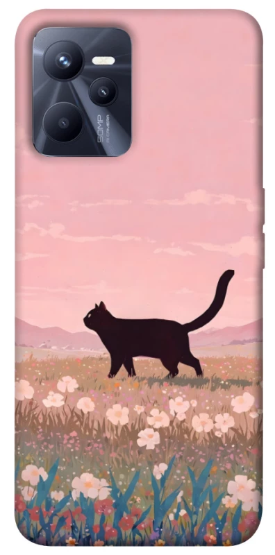Чехол на Realme C35 cat on a field фото 1 из 1