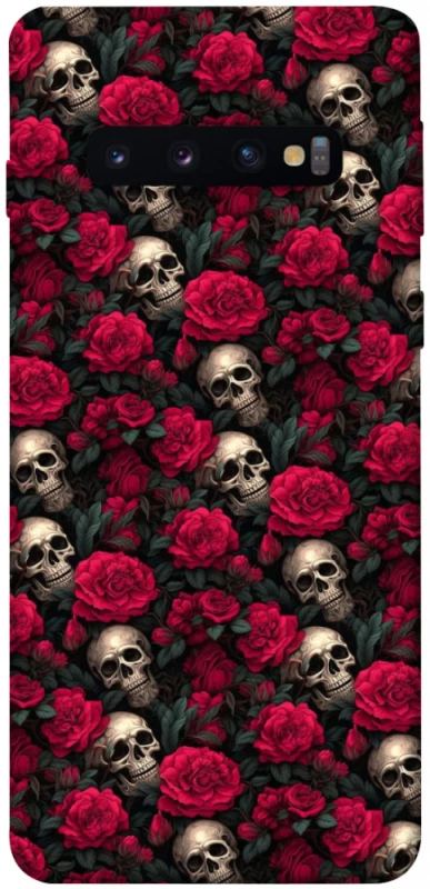 Чехол на Samsung Galaxy S10 Черепа и розы фото 1 из 1