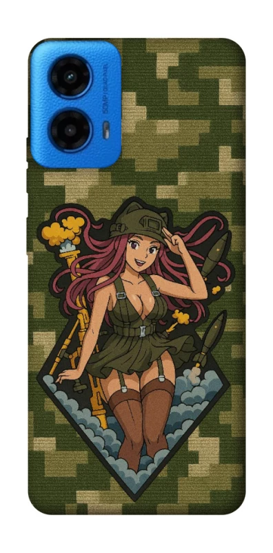 Чохол на Motorola Moto G45 Military Waifu фото 1 з 1