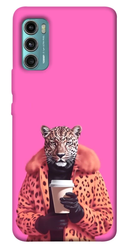 Чехол на Motorola Moto G60 Леопард с кофе фото 1 из 1