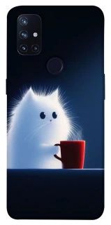 Чехол на OnePlus Nord N10 5G Чехол кот с кофе фото 1 из 1
