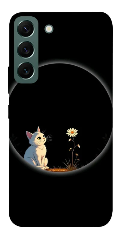 Чехол на Samsung Galaxy S22 Cat and flower фото 1 из 1