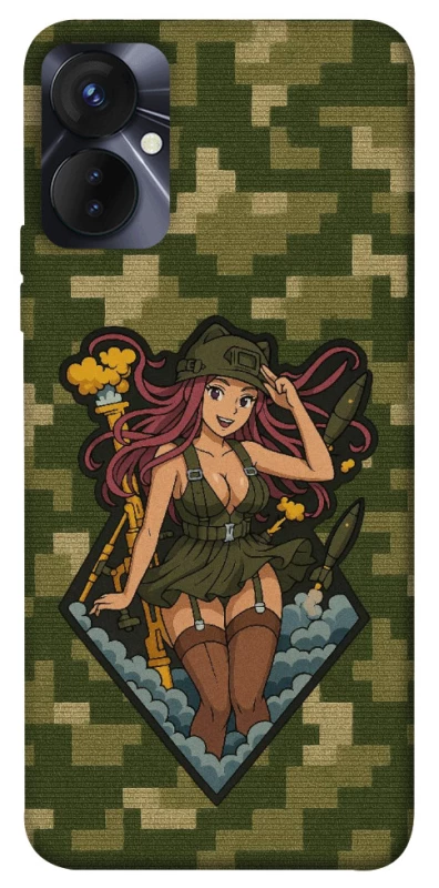 Чохол на TECNO Spark 9 Pro Military Waifu фото 1 з 1