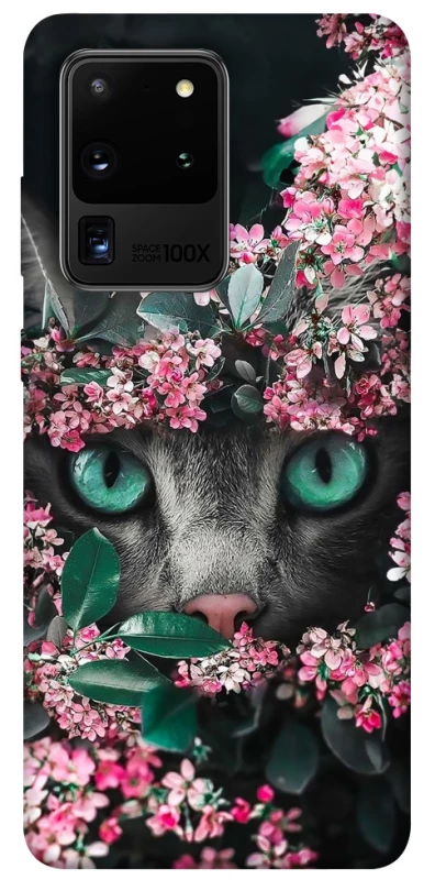 Чехол на Samsung Galaxy S20 Ultra Кот в цветах фото 1 из 1