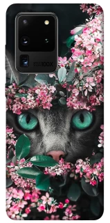 Чехол на Samsung Galaxy S20 Ultra Кот в цветах фото 1 из 1
