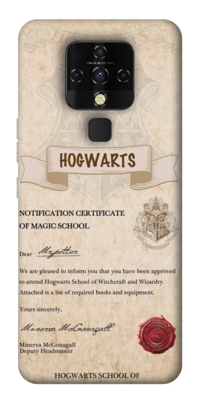 Чехол на TECNO Camon 16 SE The Hogwarts acceptance letter фото 1 из 1